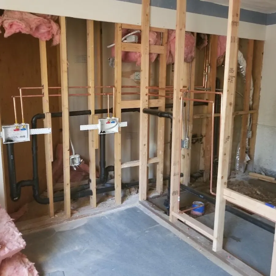Copper pipe rough-in and plumbing installation in Seekonk